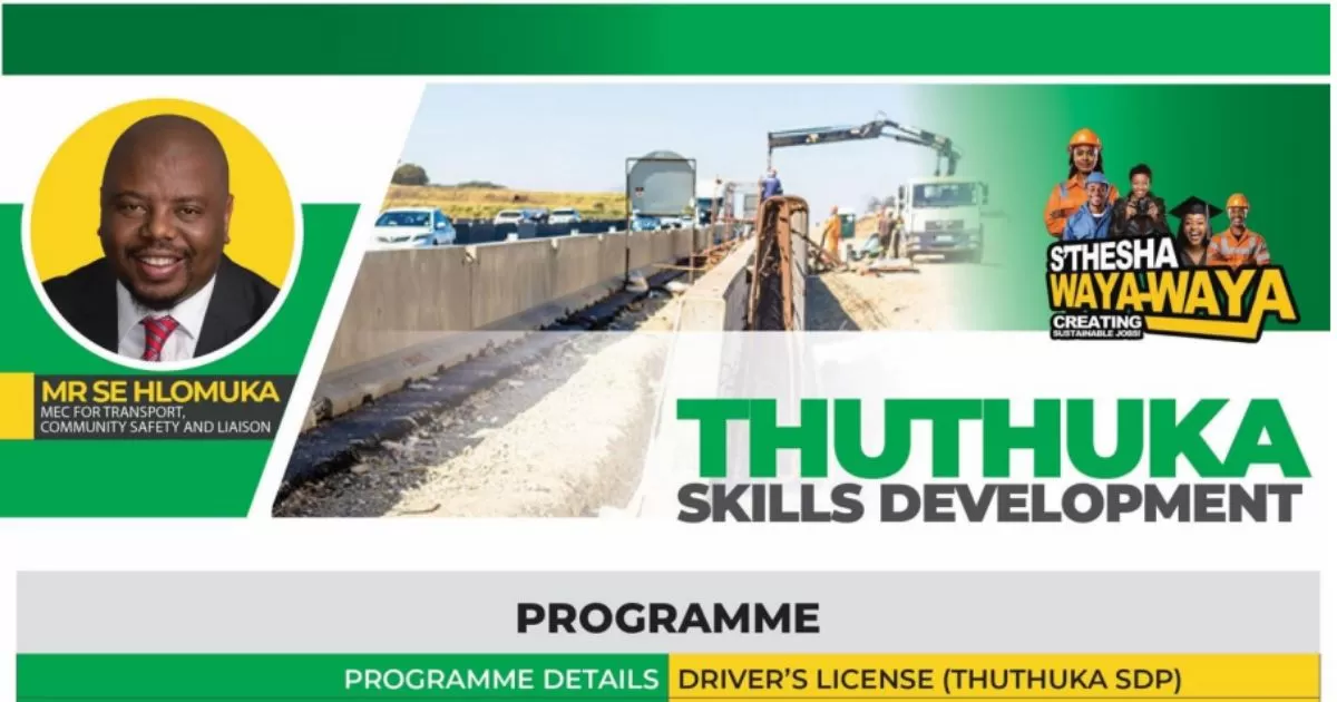 Thuthuka Skills Development Applications for Free Driver's License Learnership - Send CV